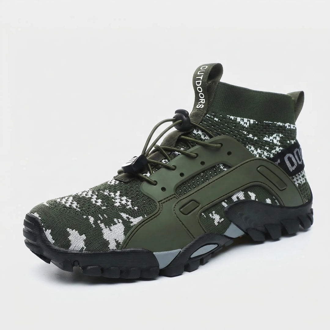 Versatile unisex high-top trail running & hiking shoes. Breathable, quick-dry, and comfortable outdoor footwear.