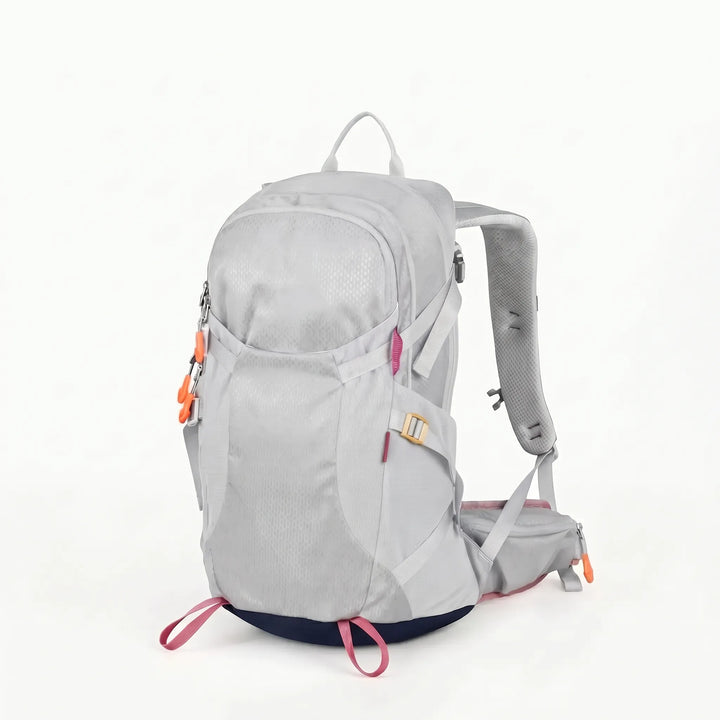 Heavy-duty nylon hiking backpack, unisex design. Essential outdoor gear for rugged trails & camping adventures.