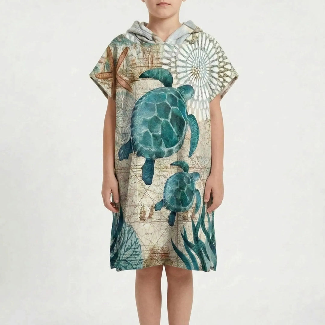 Ultra-soft, quick-dry hooded changing poncho, ideal beach & pool swim towel.