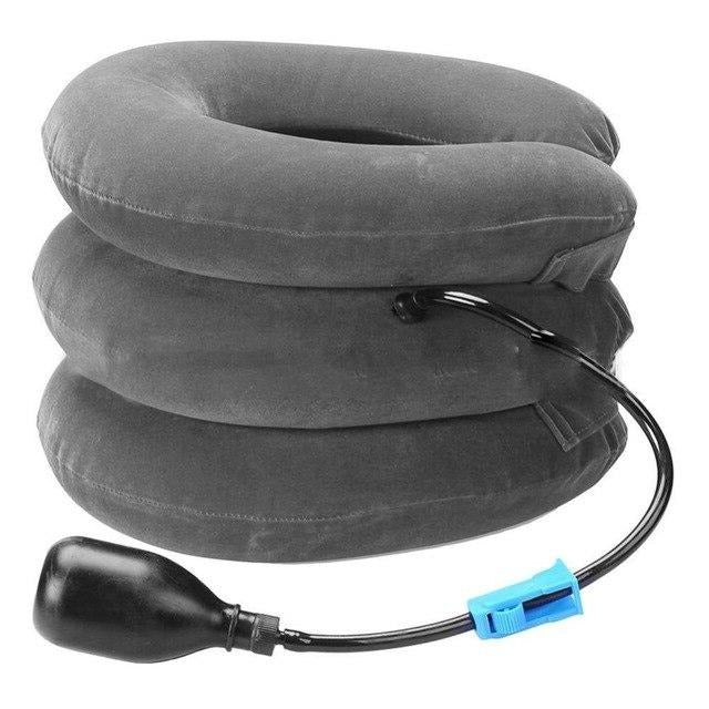 Adjustable inflatable cervical neck traction support for personalized pain relief & posture correction.