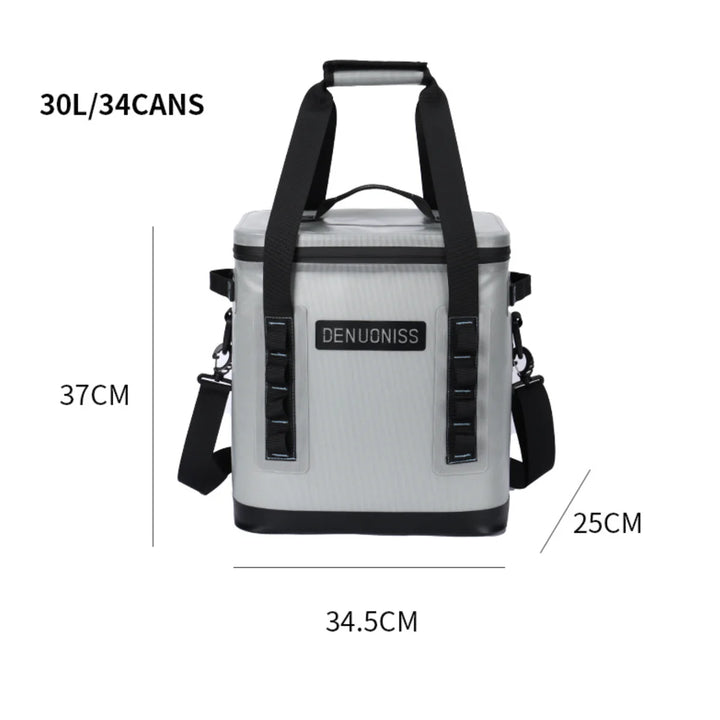 Insulated travel cooler bag, airtight seal for camping, waterproof and easy to carry