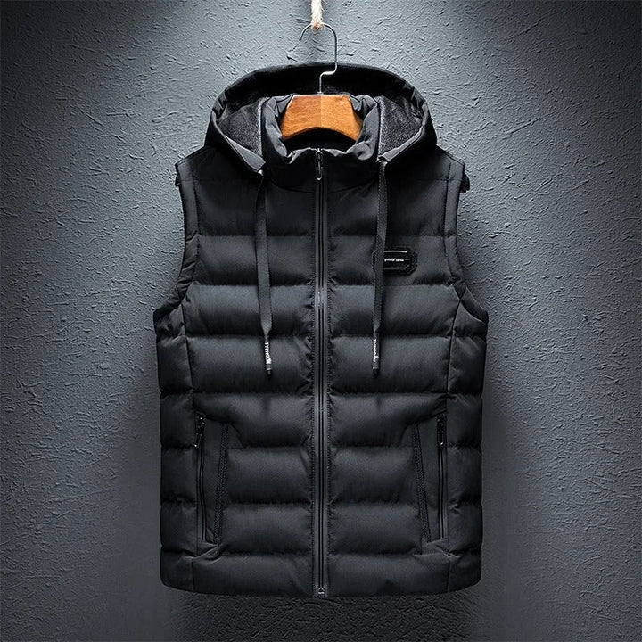 Warm insulated vest, ideal outdoor apparel for alpine activities. Lightweight & comfortable winter warmth.