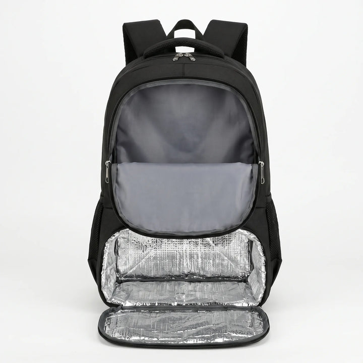 Spacious insulated cooler backpack, a multi-purpose storage pack for outdoor gear, travel, and daily use.