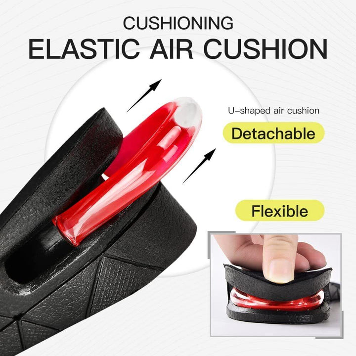 Adjustable heel lift inserts for shoes, enhancing height discreetly while offering comfort & support.