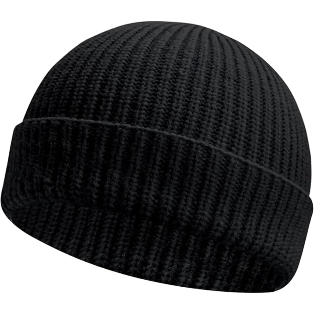 Essential unisex winter beanie, soft knitted headwear offering warmth and style against the cold.
