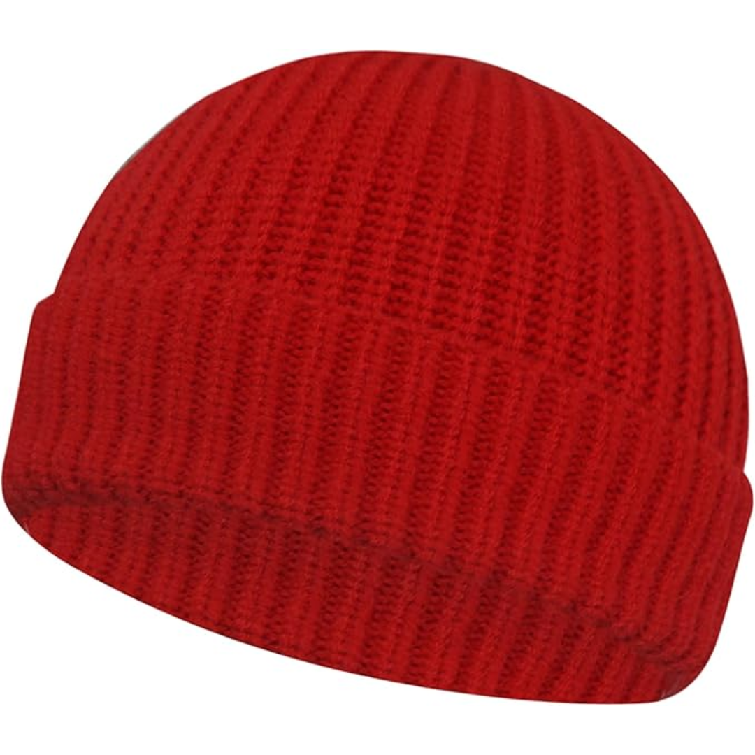 Soft knit winter beanie hat, designed for unisex comfort & warmth. Essential cold weather headwear.