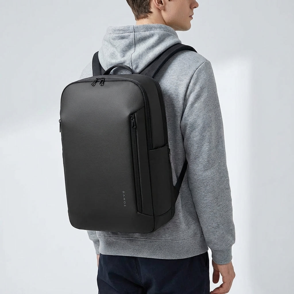 Organized unisex travel backpack with padded laptop sleeve & multiple compartments for tech & essentials.