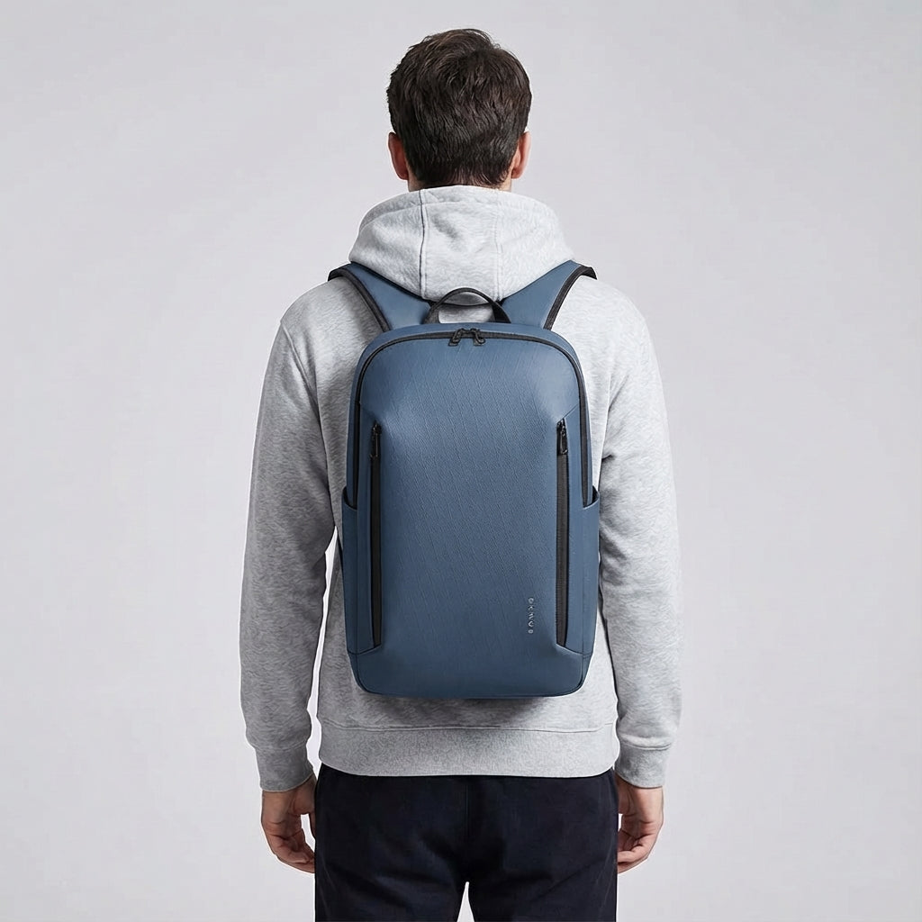 Spacious unisex travel backpack, waterproof with ergonomic design & dedicated laptop storage for comfort.