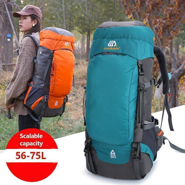 Unisex large capacity nylon climbing backpack, ideal for outdoor camping & hiking adventures