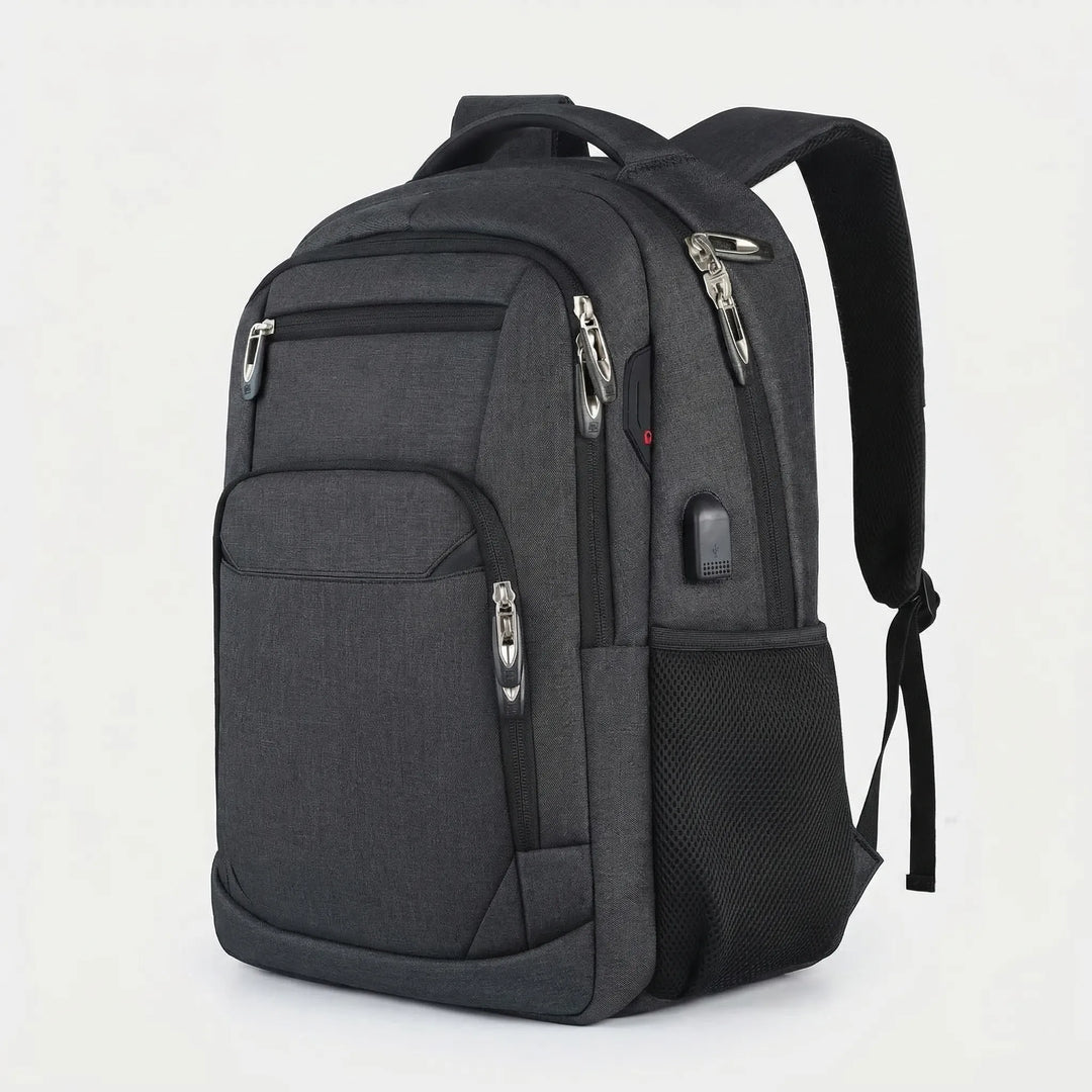Large capacity unisex backpack for hiking & travel. Features organized multi-compartments & a laptop sleeve, water repellent for outdoor.
