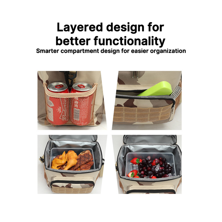 Rigid insulated lunch tote, perfect for leakproof food warmer and camping adventures.