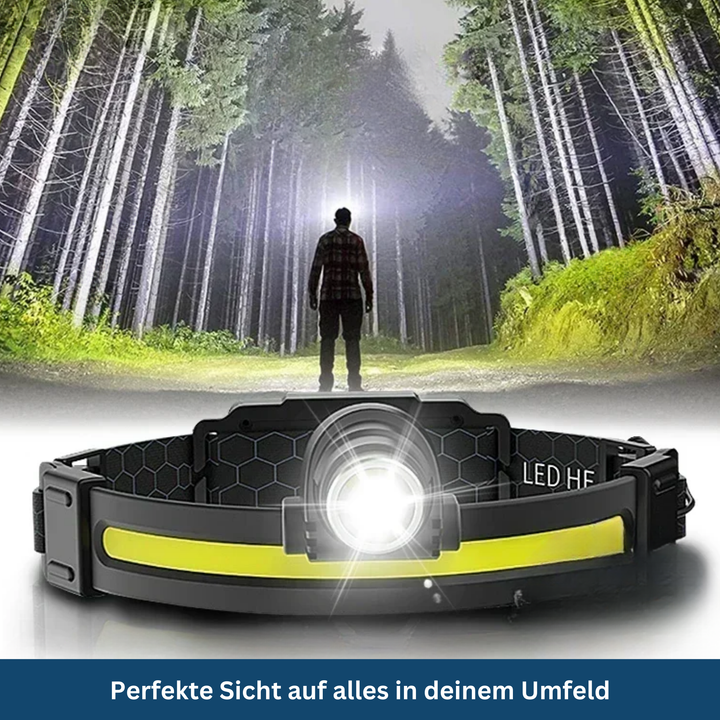 Rechargeable LED headlamp, perfect for hiking and trail running at night