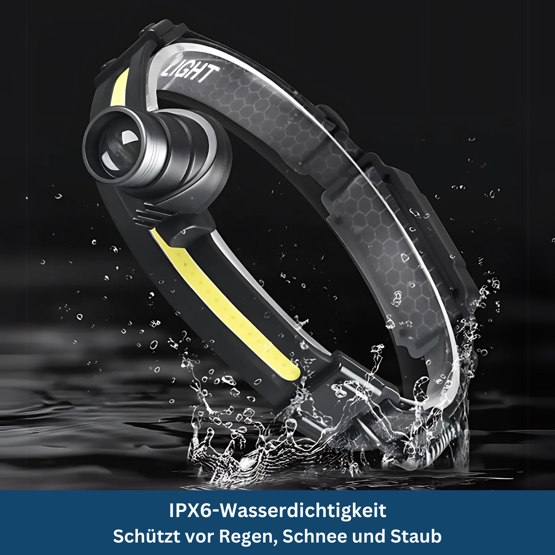Water-resistant LED headlamp, essential gear for all outdoor enthusiasts