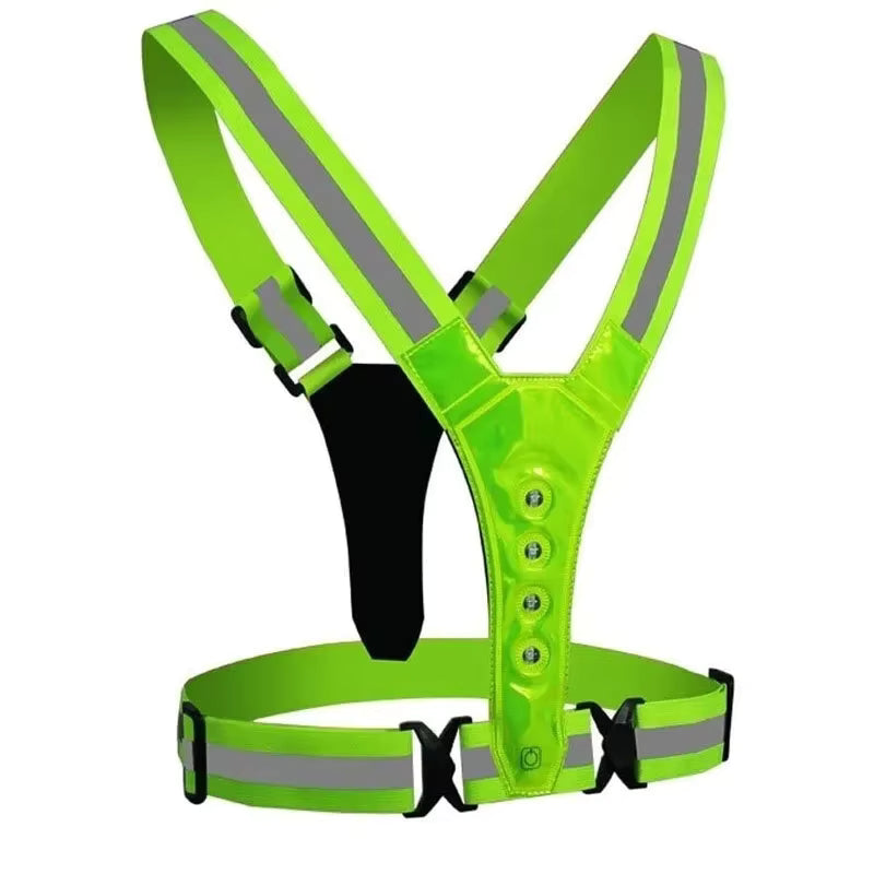 Versatile LED reflective walking vest, perfect high visibility safety gear for your evening strolls.