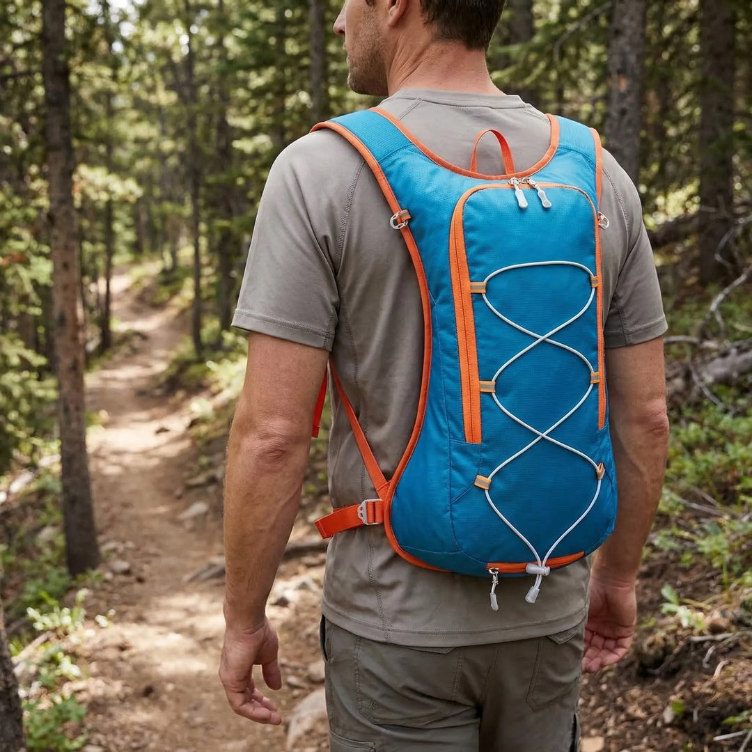 Unisex lightweight 12L hydration backpack for outdoor sports. Ideal for running, cycling, hiking.