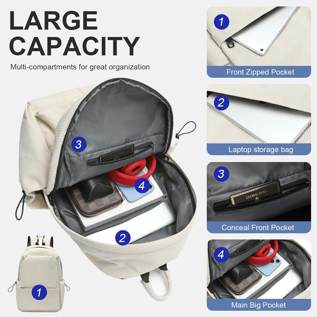 Front view: TravelPro lightweight laptop backpack, ideal for daily commute.