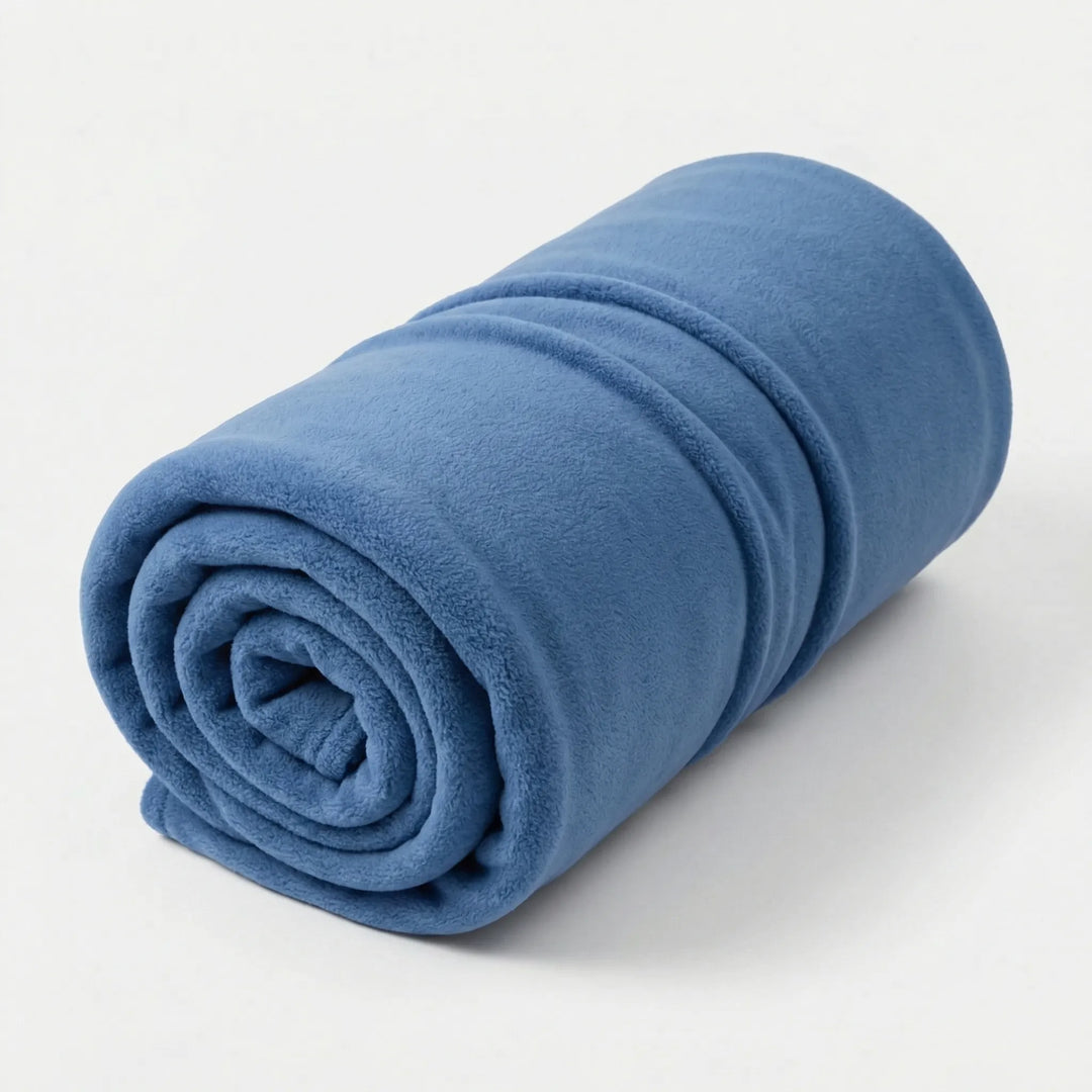 Unisex lightweight roll-up fleece sleeping bag. Portable design for adults. Essential for camping, hiking, travel comfort.