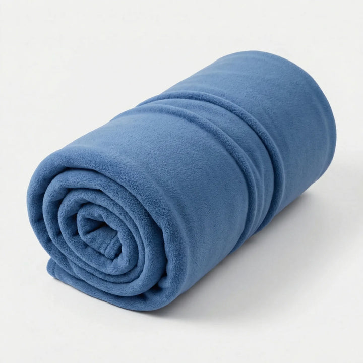 Unisex lightweight roll-up fleece sleeping bag. Portable design for adults. Essential for camping, hiking, travel comfort.