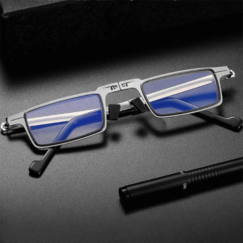 Unisex lightweight foldable blue light reading glasses for eye protection, ideal for portable vision aid & screen time.
