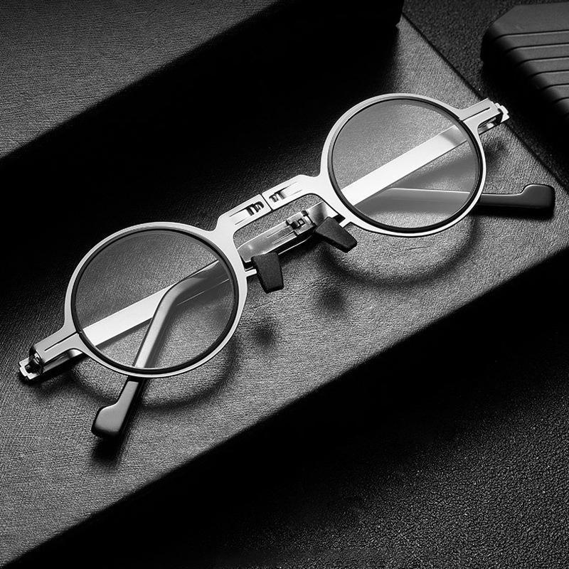 Lightweight foldable reading glasses with blue light filter, a unisex and portable vision aid for digital eye strain.