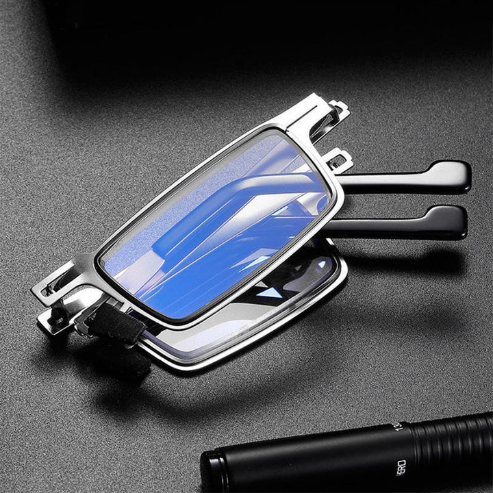 Unisex blue light reading glasses, foldable and lightweight for ultimate portability & eye protection against digital strain.