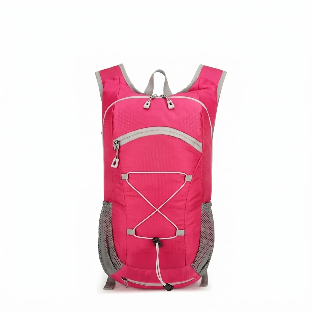 Unisex lightweight hiking daypack with multiple compartments, great for camping and trail adventures.