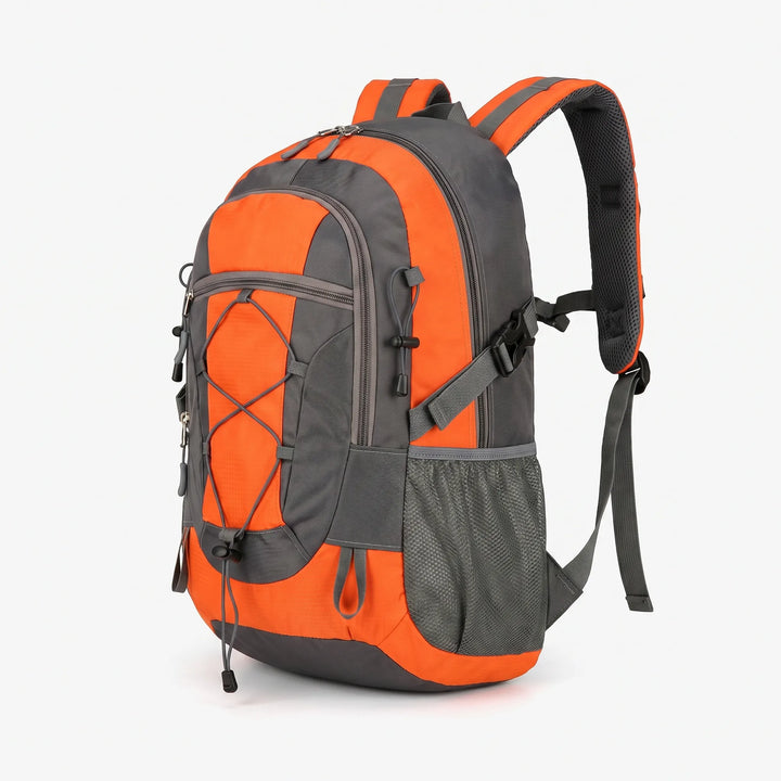Person wearing a lightweight hiking daypack on an outdoor trail. Perfect for adventure, camping & travel.