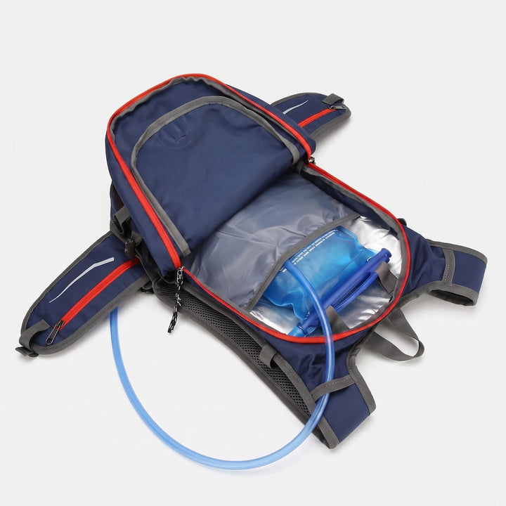 Side profile of a waterproof outdoor daypack, a lightweight adventure pack for all your trail essentials.