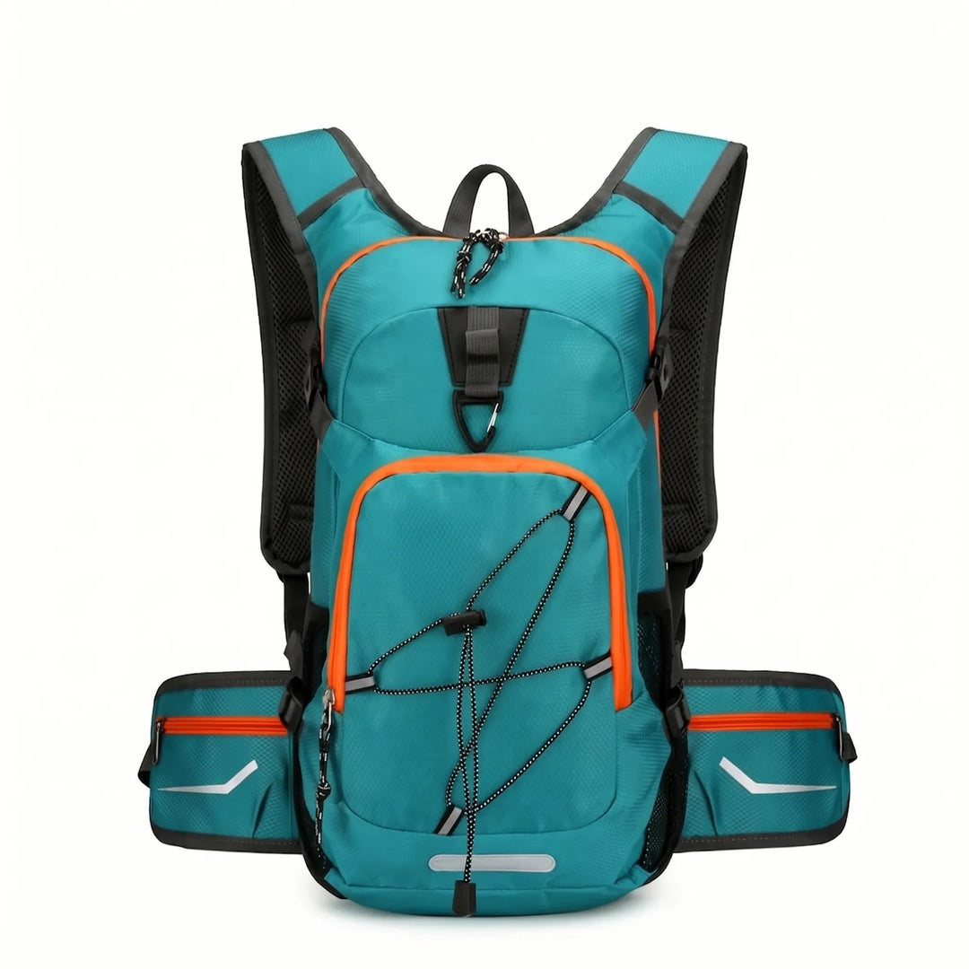 Empty lightweight hydration pack, highlighting its compact and portable design for outdoor camping gear.