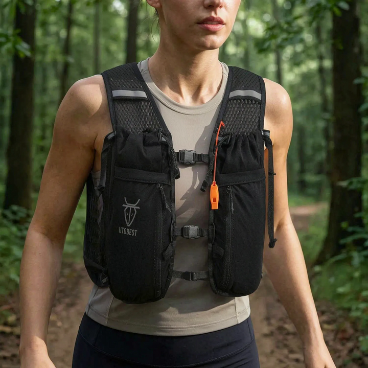 Unisex lightweight hydration running vest pack for trail running.