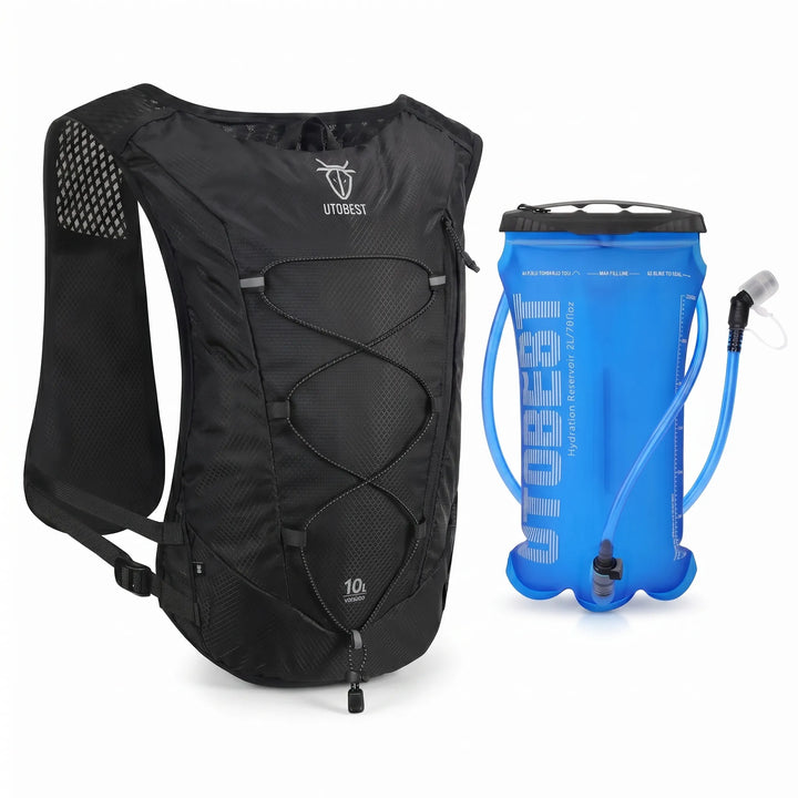 Unisex running backpack vest for fitness, activewear, and long-distance trail running.