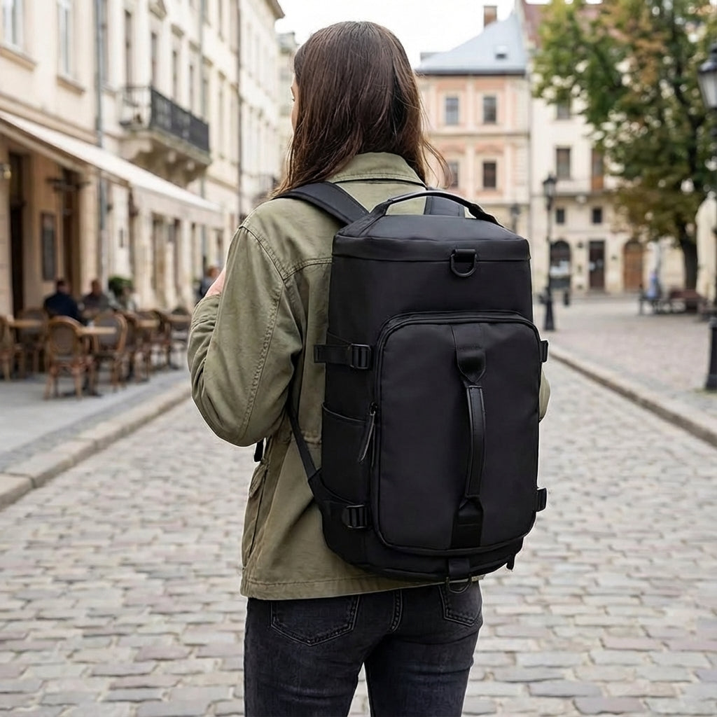 Unisex Lightweight Multifunctional Travel Backpack by Voyagrin. Durable & waterproof daypack with smart organizer.