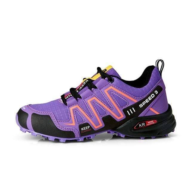 Front view of unisex lightweight non-slip hiking footwear, ready for outdoor adventure.