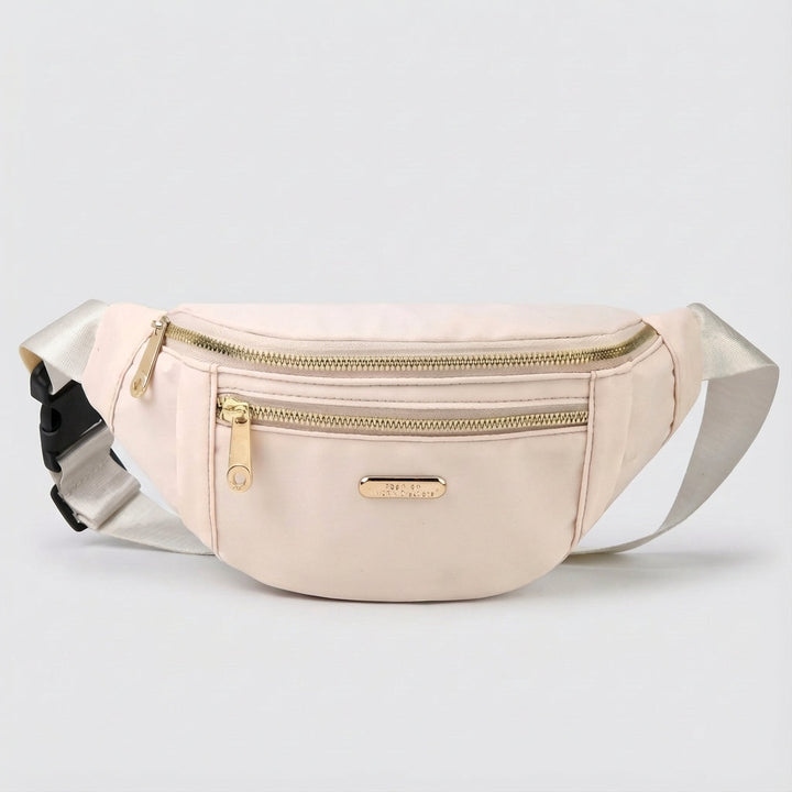 Back view of a lightweight nylon fanny pack, highlighting its adjustable strap for comfortable wear.