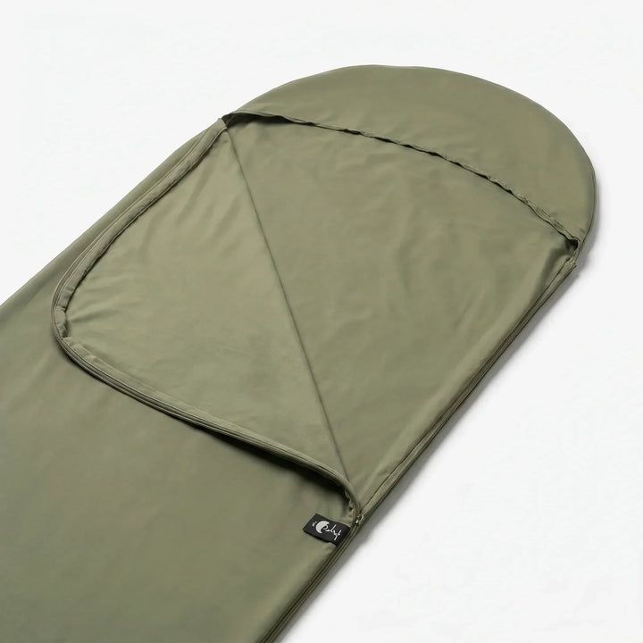 Packable hiking accessory: A lightweight sleeping bag liner, perfect for outdoor travel & camping comfort.