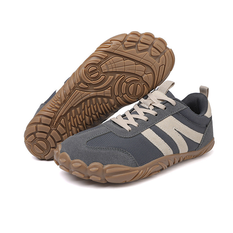 Unisex lightweight wide fit barefoot hiking shoes for outdoor adventures & natural movement on trails.