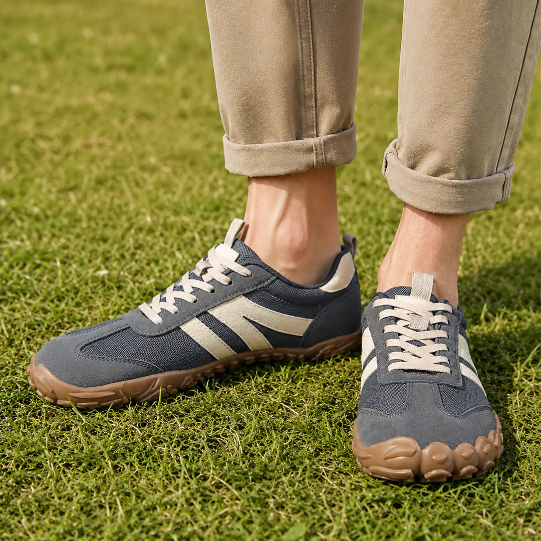 Minimalist barefoot hiking shoes, offering lightweight design, superior ground feel & excellent traction for trails.