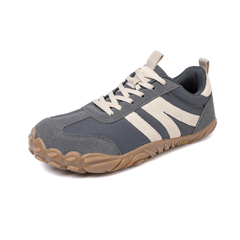 Comfortable barefoot hiking shoes, wide fit & lightweight, designed for extended outdoor exploration.
