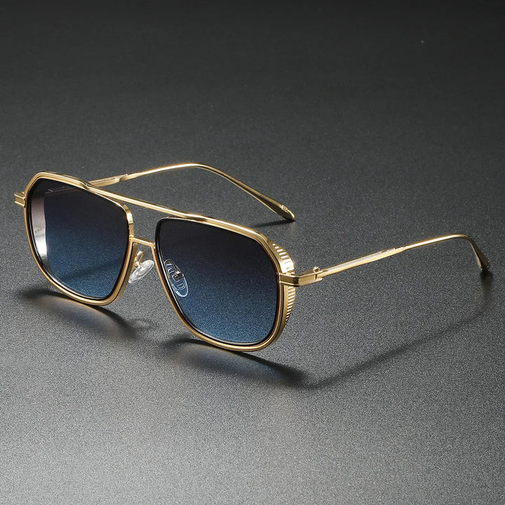 Unisex luxury statement sunglasses with UV400 protection. Fashionable eyewear accessory.