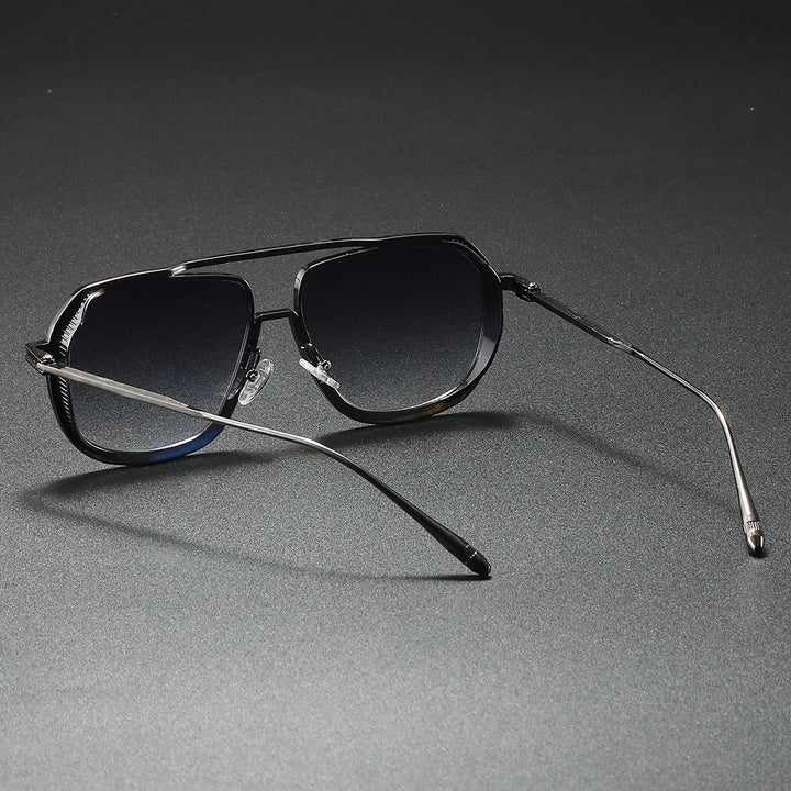 Gradient lens luxury sunglasses, unisex. UV400 protection eyewear, a chic fashion statement.