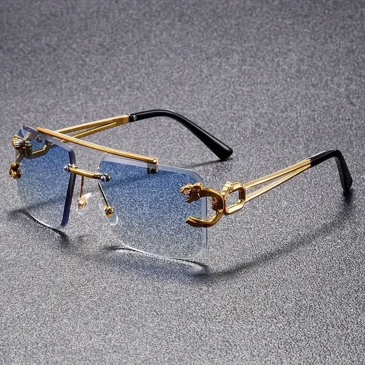 Unisex luxury sunglasses with bold statement design and sleek metal accents. Perfect fashion eyewear accessory.