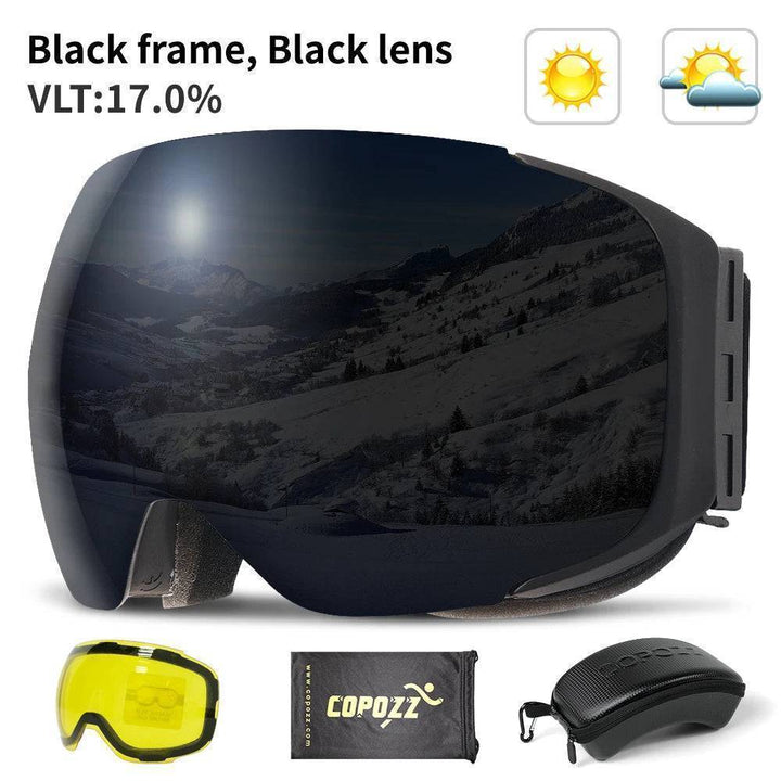 Magnetic quick-change ski goggles for men and women, essential winter sports eyewear
