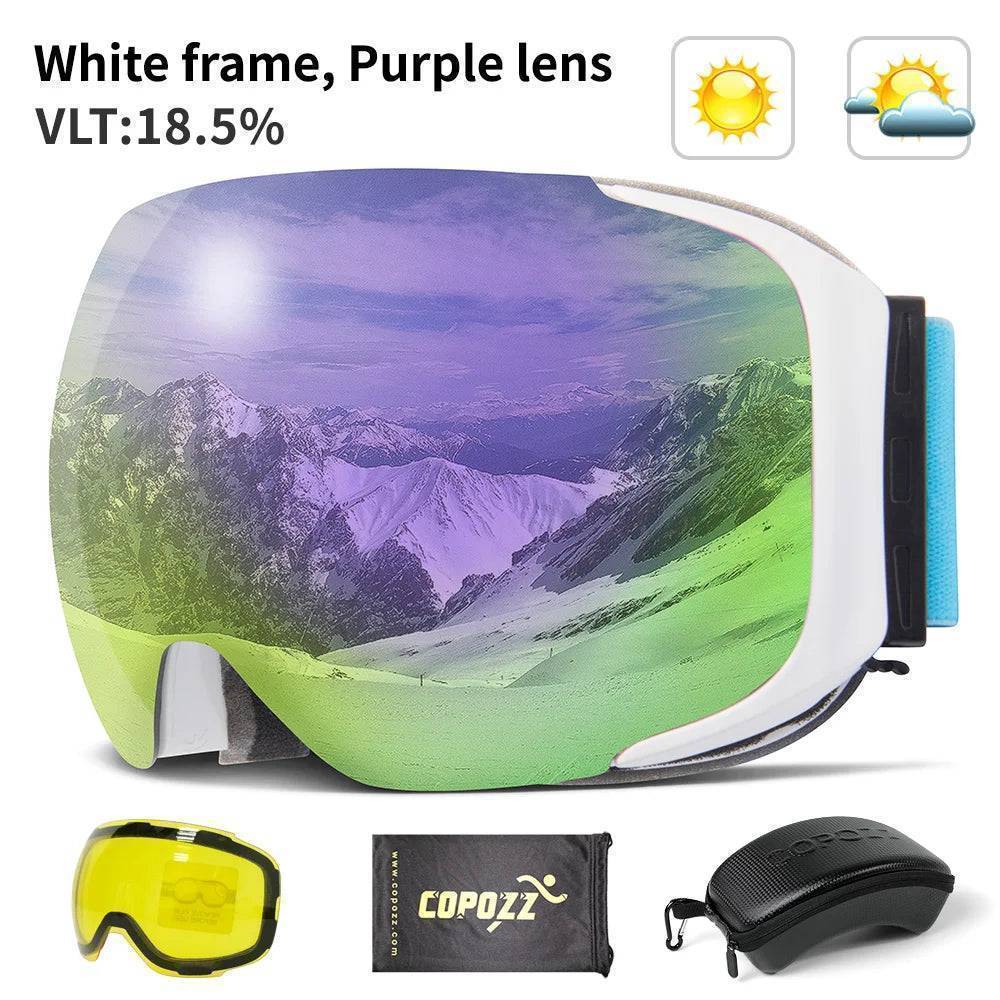 Sporty unisex ski goggles designed for maximum visibility and UV400 protection
