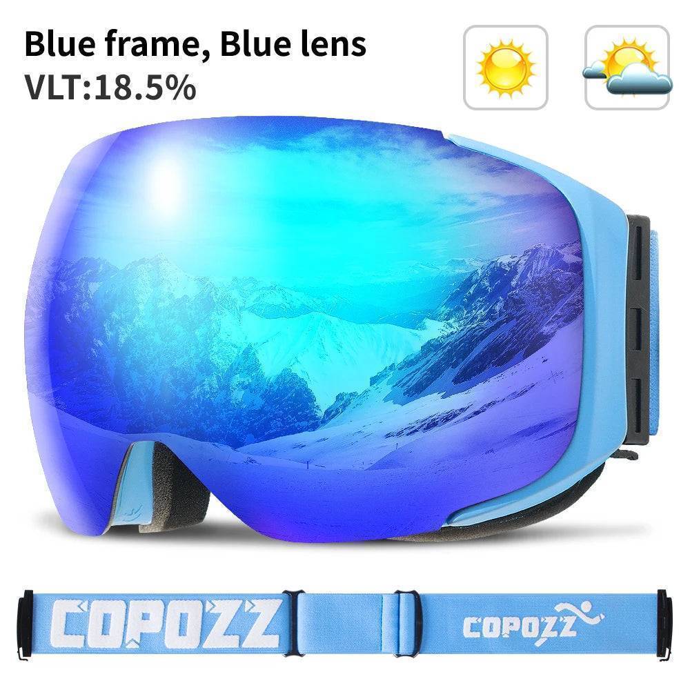 Unisex ski goggles, perfect for skiing and snowboarding, with magnetic lens change