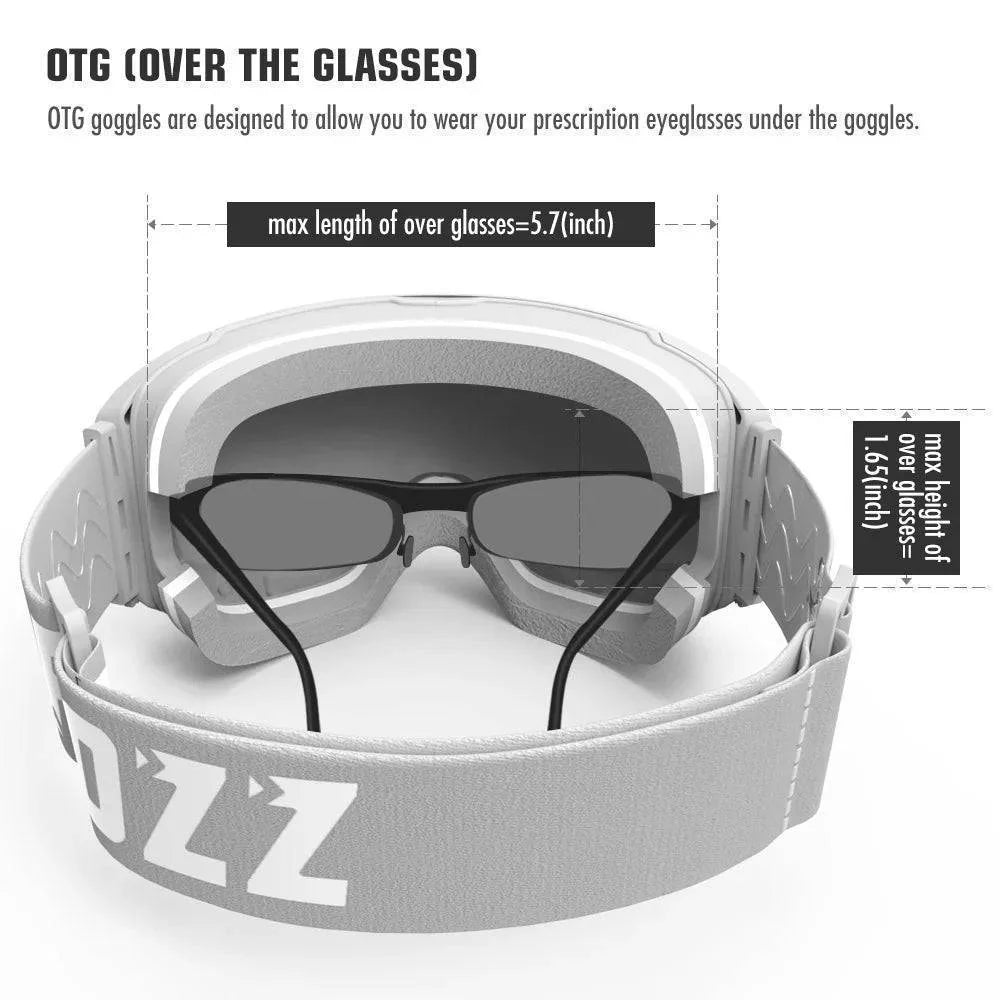 Unisex ski goggles with anti-fog lens and UV400 protection, ideal for snowboarding