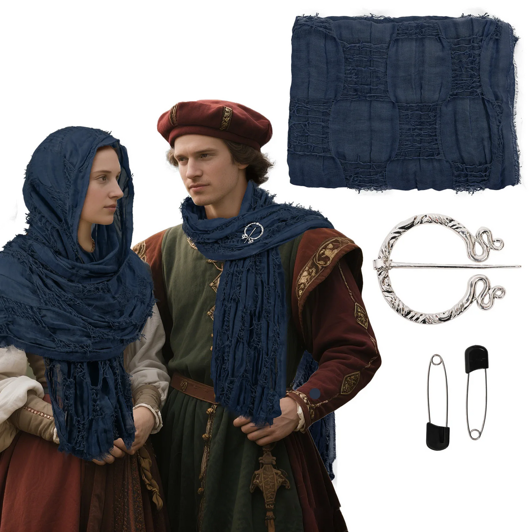 Authentic medieval wanderer cloak in linen, essential historic costume for roleplay, cosplay, & Halloween.