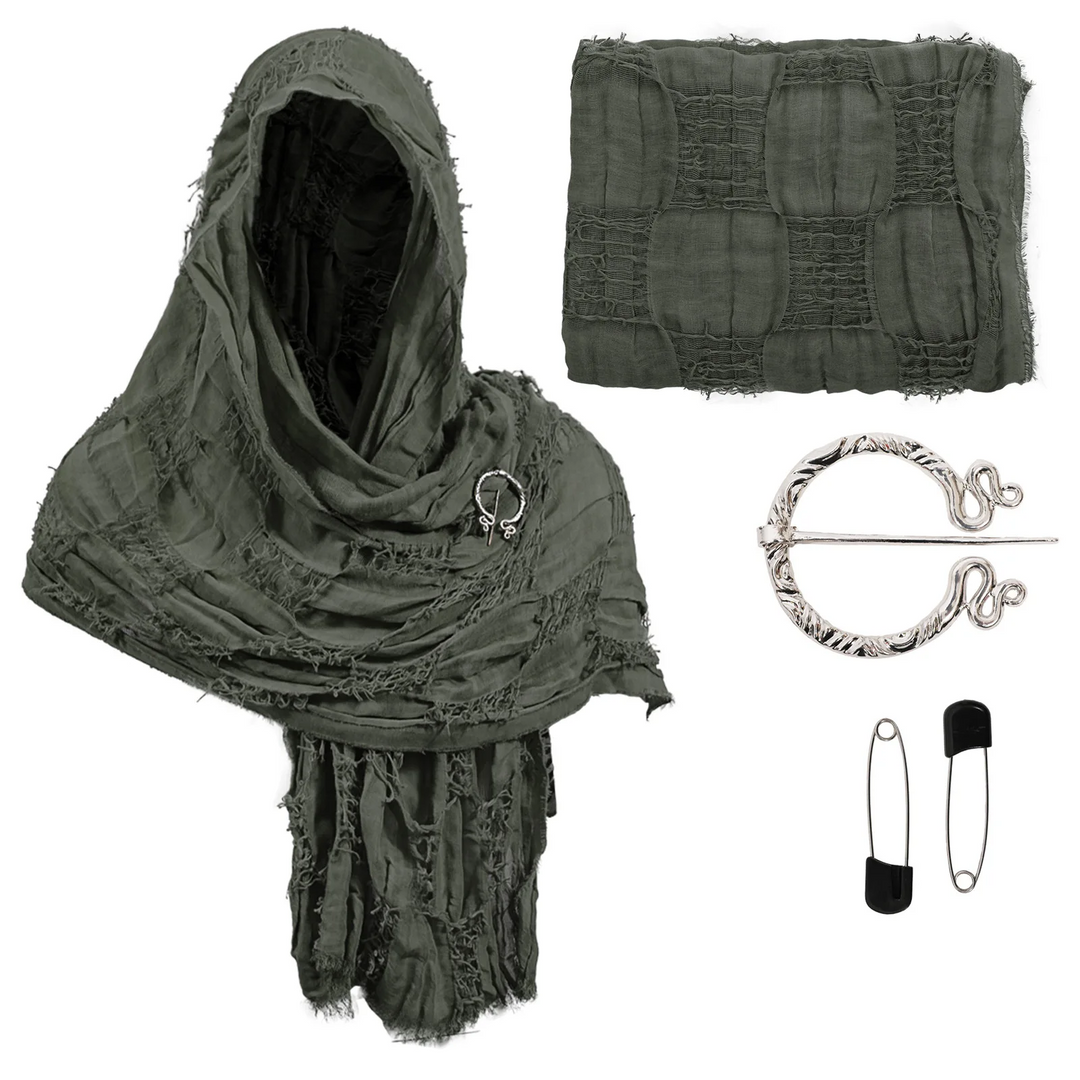 Full-length fantasy apparel medieval cloak. Ideal for cosplay costumes, dramatic wear & storytelling. Unisex.