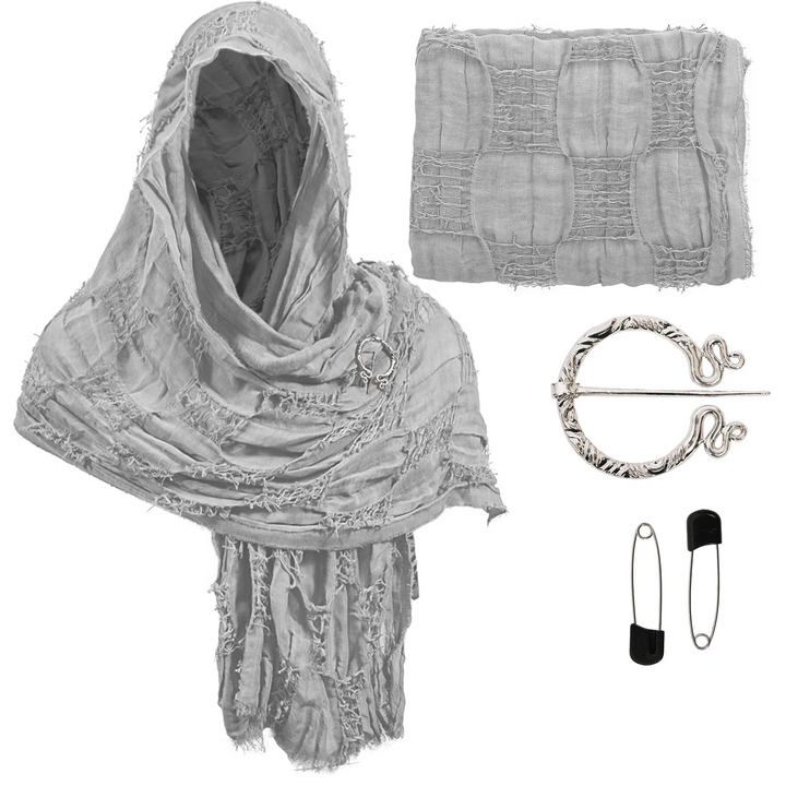 Unisex medieval storyteller cloak in durable linen. Great for fantasy roleplay, dramatic wear, & cosplay.
