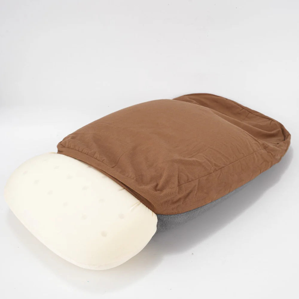 Compact memory foam travel pillow, perfect for portable comfort and outdoor trips