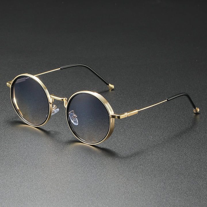 Unisex metal circle sunglasses with UV400 protection. Round retro eyewear for fashion & sun safety.